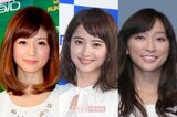 （左から）小倉優子、佐々木希、杏