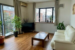 リビングルームは床に置くものが少ないと掃除がしやすい。テレビ台は入れるものがなくなったため撤去した