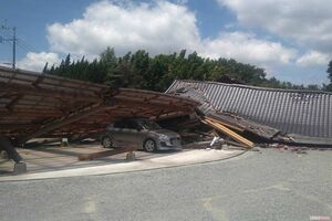 凄惨な地震であったことが伝わる住宅