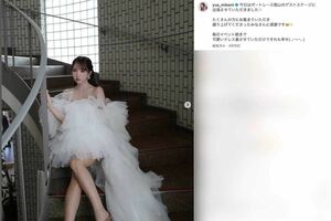 イベントでウエディングドレスを着用した三上悠亜（本人のインスタグラムより）