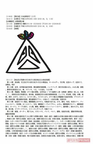 '18年時点で堂本剛本人が個人で商標登録を登録し、権利を所有していたマーク
