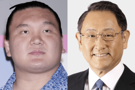 宮城野親方・白鵬とトヨタ自動車の豊田章男会長(TOYOTA公式サイトより)