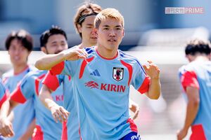 6月10日、FIFAワールドカップ北中米大会に臨む、堂安律らサッカー日本代表(JMPA代表撮影)