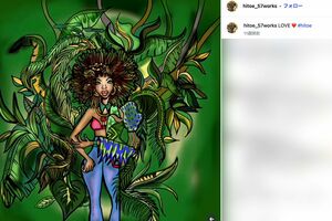 自画像か？新垣仁絵の作品（公式インスタグラムより）