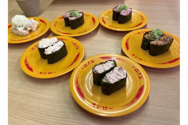 交際中に相馬容疑者が投稿したとみられる回転寿司店での匂わせ画像（SNSより）