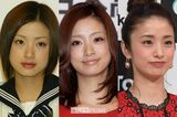 上戸彩（写真左から2002年・17歳、2011年・26歳、2018年・33歳）