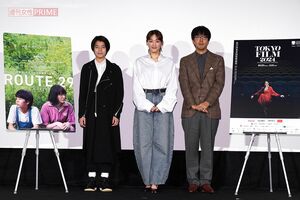 映画『ルート29』舞台挨拶に登壇した大沢一菜、綾瀬はるか、森井勇佑監督