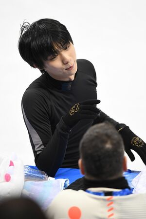 羽生結弦選手　2018年2月13日、ピョンチャン冬季五輪フィギュアスケート（日本雑誌協会代表取材）