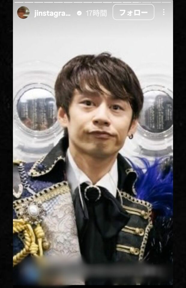 ストリーズの投稿で同期の中丸雄一をイジりまくっていた（赤西仁のInstagramより）