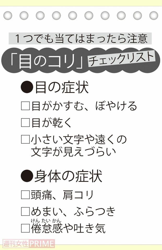 「目のコリ」チェックリスト