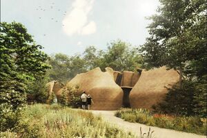 大阪・関西万博の公衆トイレ設計を務める建築家が公開したデザイナーズトイレ。土の峡谷をイメージ