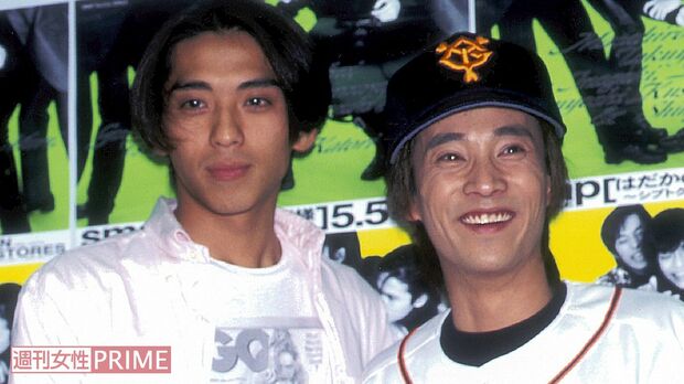 '96年5月7日、都内スタジオで森の脱退会見を。15日には6人でお別れ会も