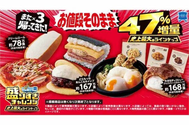 今年2月、ローソンが開催した「盛りすぎチャレンジ」(ローソン公式サイトより)