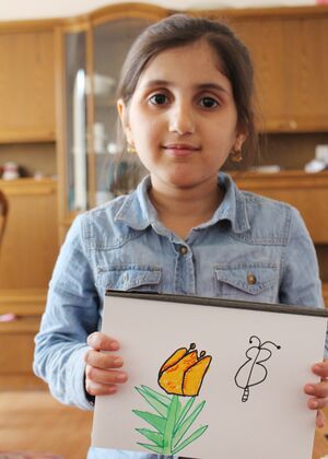 イマーンちゃん（11歳）。イラク政府のプログラムでインドで骨髄移植を受ける。現在は一家でドイツに移住した。