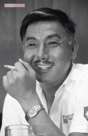 ほっぺにシリコンを入れていた宍戸錠さん（1987年）