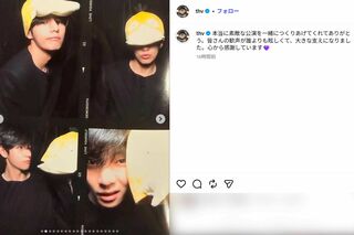 ポケパークでも着用していたコダックの帽子をかぶったBTSのV(公式インスタグラムより)