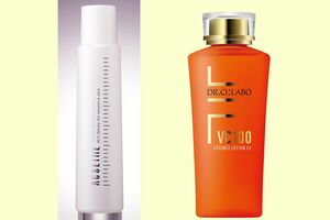 ホワイトエマルジョンディープモイスチュアC（左）、VC100エッセンスローションEX（右）