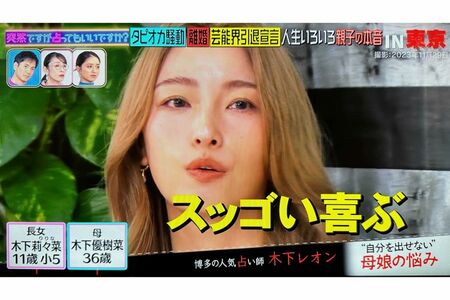 占いの結果を聞く木下優樹菜（『突然ですが占ってもいいですか』より）