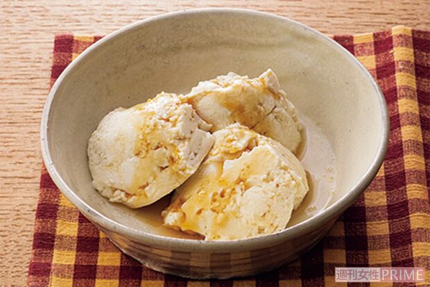 はちみつしょうがのレンジ温やっこ（撮影／廣瀬靖士）