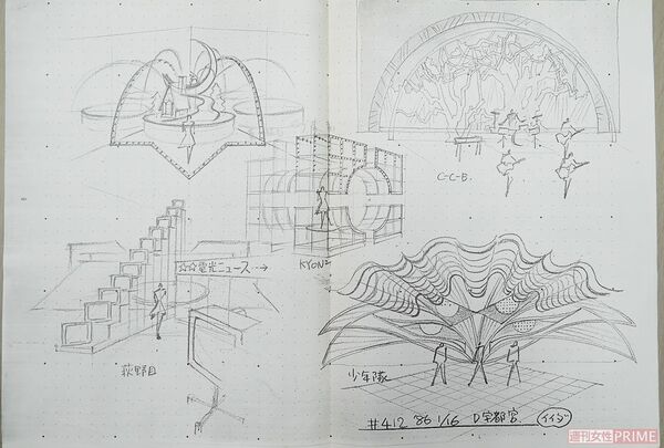 『ザ・ベストテン』の貴重なセットデザイン図　提供：宇都宮荘太郎　（c）TBS