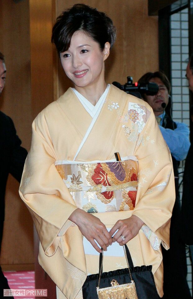 和服を上品に着こなす水野真紀（'07年、陣内智則・藤原紀香結婚披露宴）