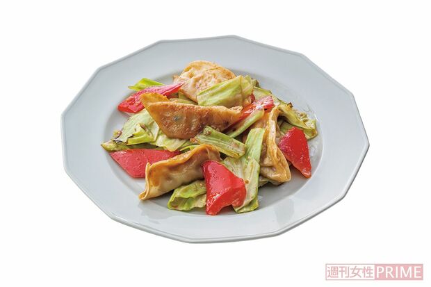 餃子とキャベツのみそガーリック炒め