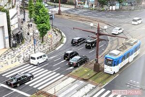 ドーミーイン鹿児島は路面電車ビューの部屋も(撮影/みね子さん)