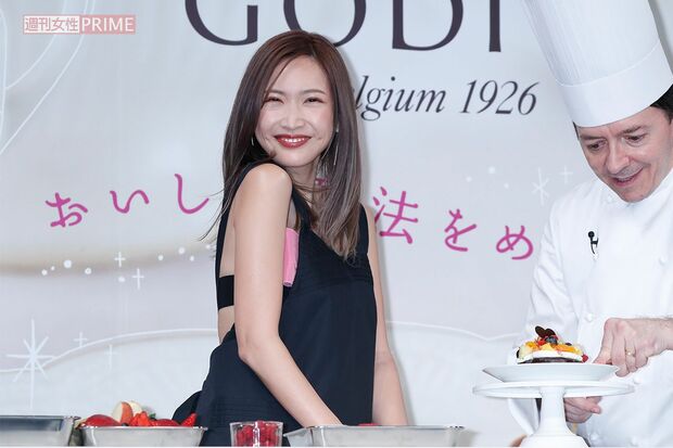 2019年1月、『GODIVA』バレンタインイベントに出席した紗栄子