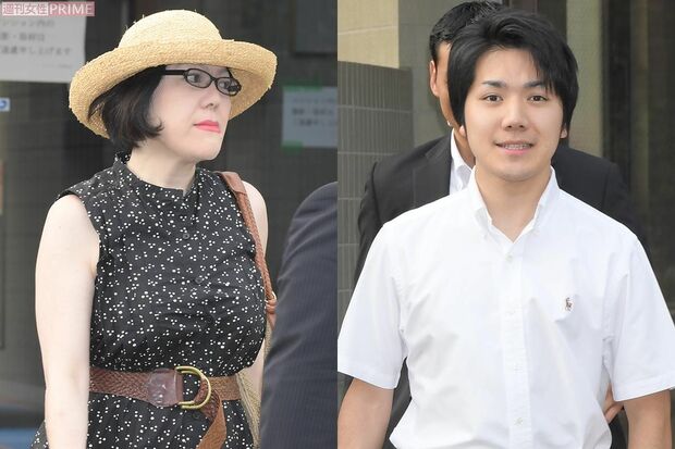 留学先のロースクールで国際弁護士の資格取得のため勉強中の小室さんと、金銭トラブル当事者の佳代さん（写真はともに'17年7月）