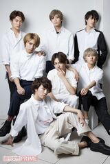 (上段左から)諸星翔希、長妻怜央、真田佑馬(中段左から)阿部顕嵐、萩谷慧悟、安井謙太郎(下)森田美勇人（’19年）　　撮影／廣瀬靖士