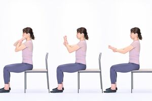 【片ひじ曲げ】1セット×10回