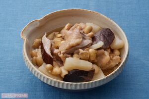 鶏肉と大豆のめんつゆ煮 撮影/廣瀬靖士