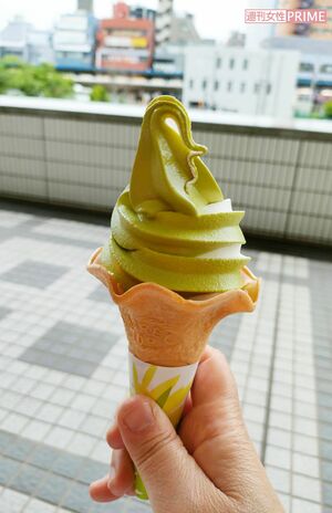 国技館2階の売店で売っている絶品ソフトクリーム(筆者提供)