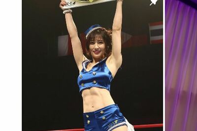 『K-1WORLDGP2023~初代ミドル級王座決定トーナメント~』のスペシャルラウンドガールで登場した熊田曜子(本人のインスタグラムより)