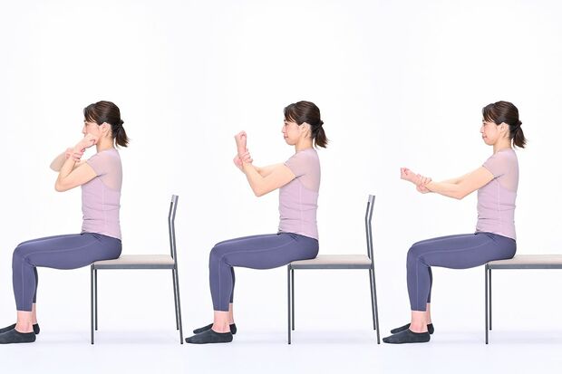 【片ひじ曲げ】1セット×10回