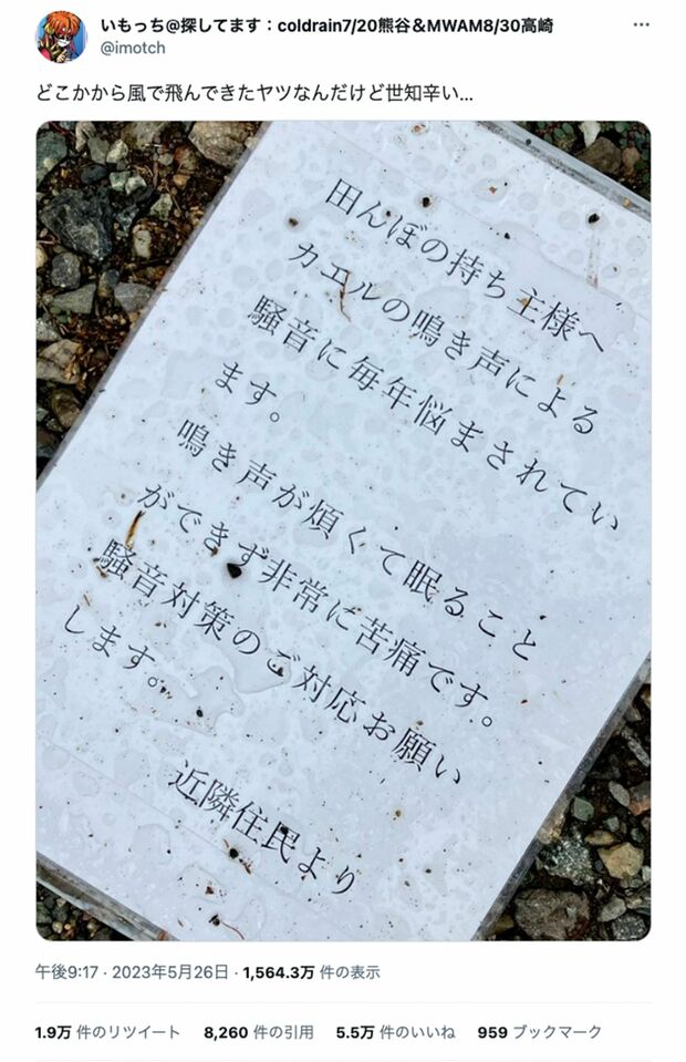 関東平野に住んでいるといういもっちさんの投稿には大きな反響が