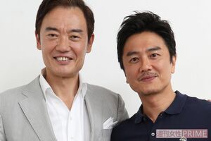 （左から）中田宏、原田龍二