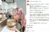 手作りラーメンを作ったことをSNSに投稿した益若つばさ（本人のインスタグラムより）