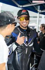 2025年7月6日、富士スピードウェイの二輪ロードレースに出場し、2位に入賞した長瀬智也