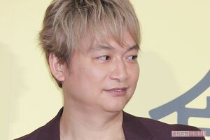 映画『犬も食わねどチャーリーは笑う』公開記念舞台挨拶での香取慎吾（撮影／高梨俊浩）