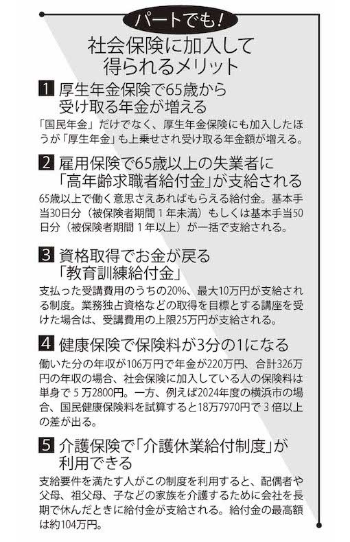 パートでも!社会保険に加入して得られるメリット