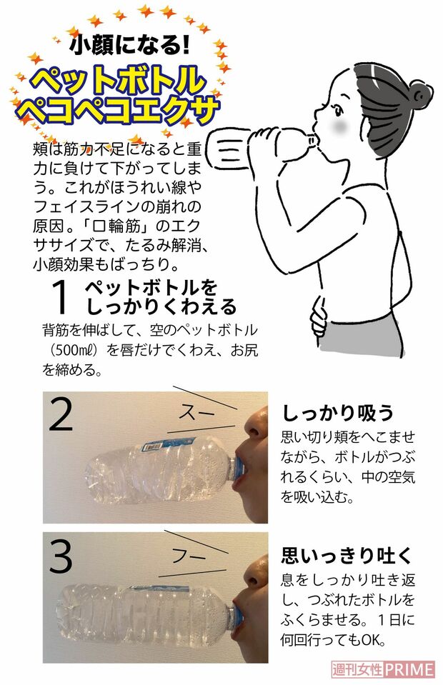 小顔になる！ペットボトルペコペコエクサ