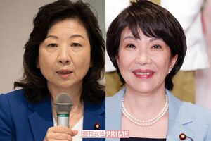 野田聖子氏（左）と高市早苗氏