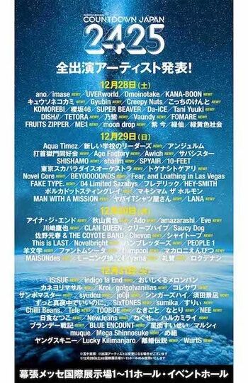 CDJの出演者（Jフェス公式Xより）