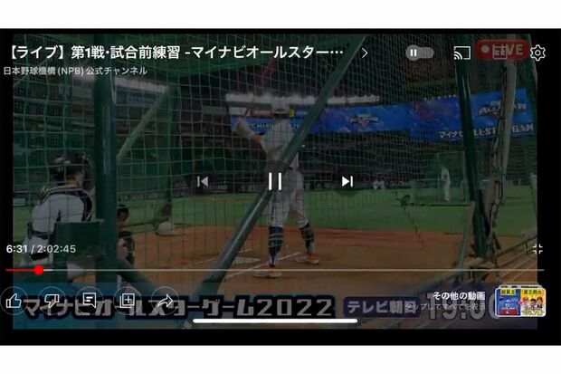 拡散されている問題の動画。『日本野球機構（NPB）チャンネル』の概要が