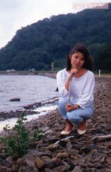 森進一と結婚引退する3か月前、最後の地方公演となった北海道・網走での1枚（'86年8月撮影）