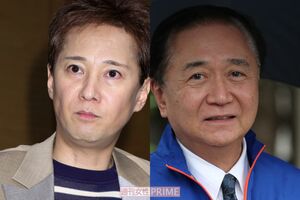 中居正広（左）と神奈川県知事の黒岩祐治