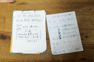 忘れてもすぐ思い出せるように、寛子さんは、小雁さんへの用件をメモに書くことにした。ときには小雁さんから、心の叫びの返事が書かれていることも