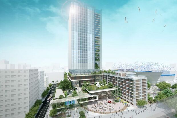 商業施設やオフィスに加え、旧市庁舎の建物を利用したレガシーホテルも開業予定（横浜市公式資料より）