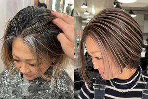 コントラスト強めのハイライトで若々しい印象に